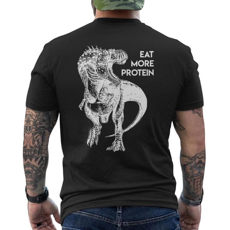 ハングリー・ダイナソー 肉食 肉食恐竜 Tレックスもっとタンパク質を食べる 高タンパク食 フィットネス 長袖tシャツ メンズTシャツ バックプリント