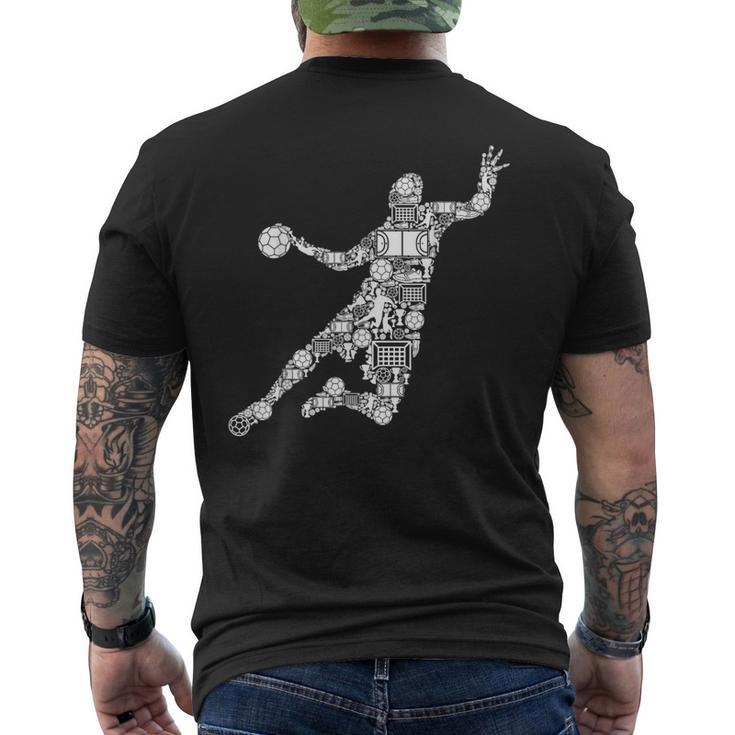 ハンドボール選手男子キッズ男子 メンズTシャツ バックプリント