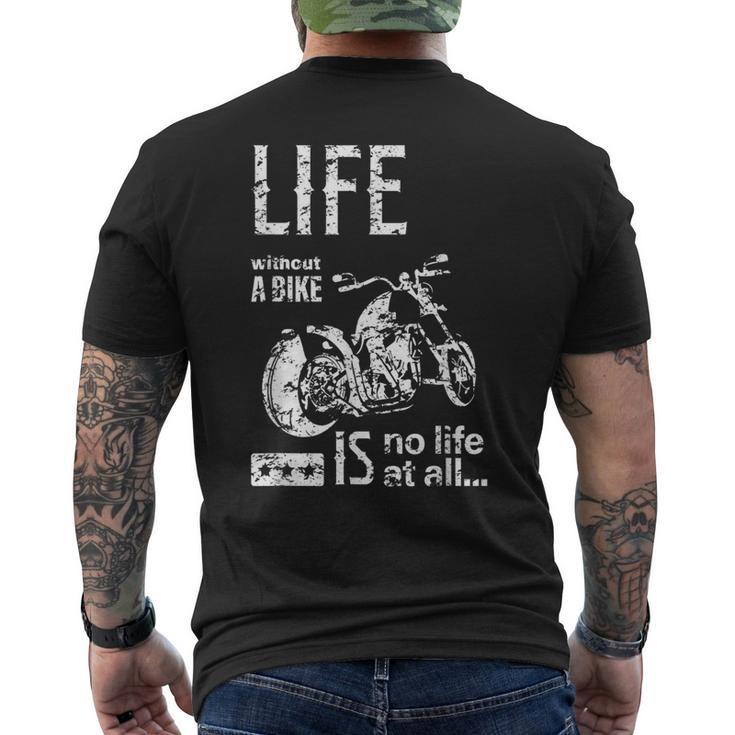 バイク オートバイ アメリカン クルーザー モーターサイクル おしゃれ ダメージ デザイン メンズTシャツ バックプリント