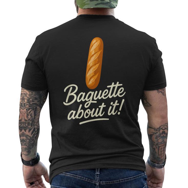 バゲット好き フランス ベーカリー フランスパン メンズTシャツ バックプリント