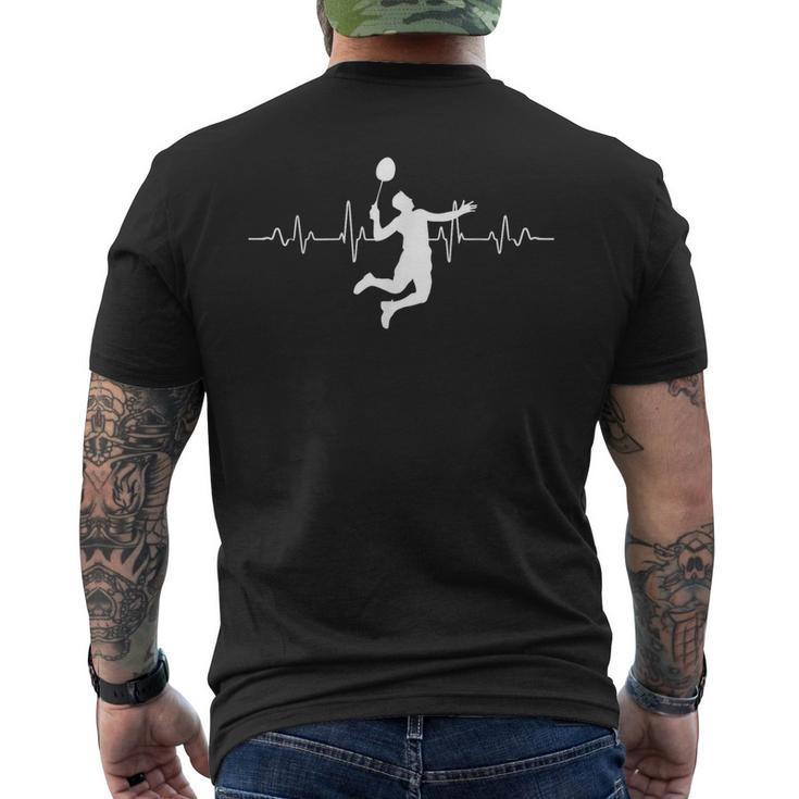 バドミントン ハートビート おもしろギフト バドミントン メンズTシャツ バックプリント