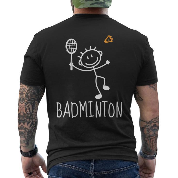 バドミントンプレーヤー バドミントンラケット シャトルコック バーディースポーツ 長袖tシャツ メンズTシャツ バックプリント