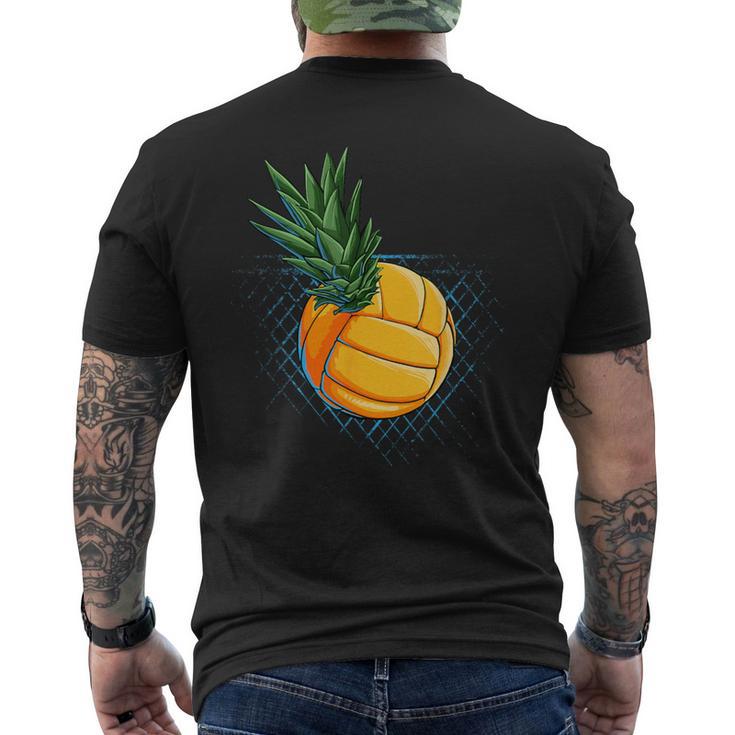 パイナップル バレーボール 面白い フルーツ ビーチ ハワイ ハワイアン スパイク メンズTシャツ バックプリント