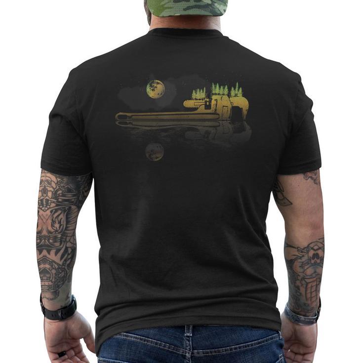 パイプレンチ 配管工 男性 パイプフィッター 配管 メンズTシャツ バックプリント