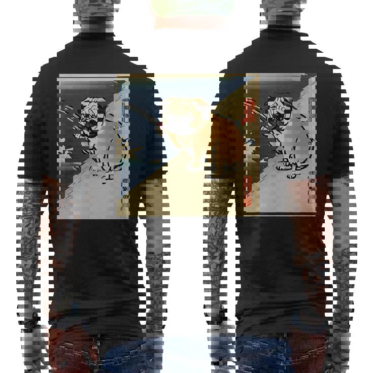 パグ 犬 面白いtシャツ イヌ 釣り メンズ おもしろ 面白い 服 おもしろグッズ 文字tシャツ ネタ 海釣り 川釣り メンズTシャツ バックプリント