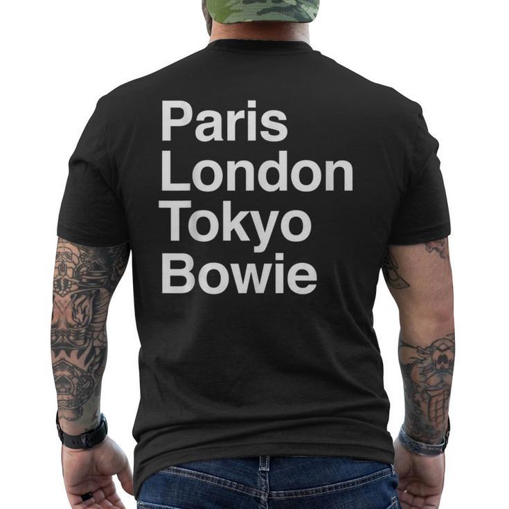 パリ東京ロンドンボウイ ギフトデザイン Bowieouvenir メンズTシャツ バックプリント