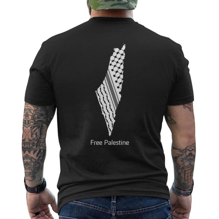 パレスチナのケフィエ地図、パレスチナ、フリーパレスチナ 長袖tシャツ メンズTシャツ バックプリント