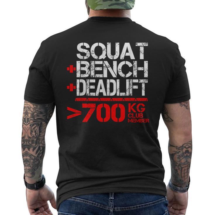 パワーリフティング700kgクラブメンブ Powerlifting 700 Kg Club Member メンズTシャツ バックプリント
