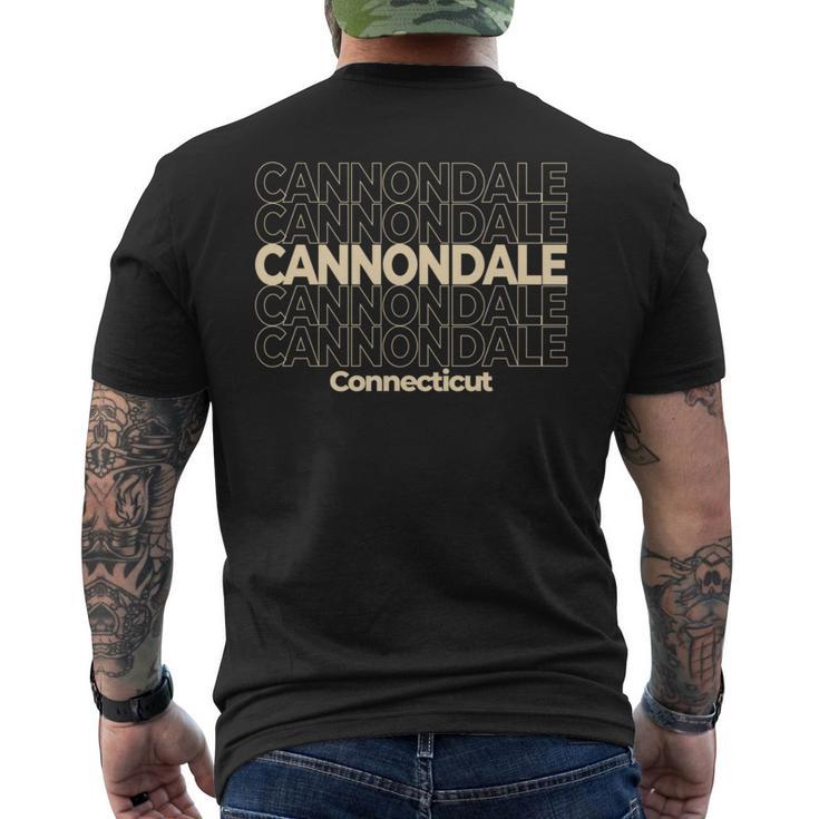 ビンテージキャノンデール、コネチカット州繰り返しテキスト 長袖tシャツ メンズTシャツ バックプリント