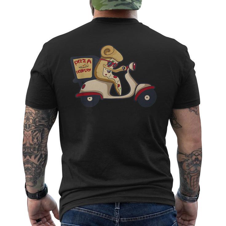 ピザデリバリースクーター イタリア料理 レディース メンズ メンズTシャツ バックプリント
