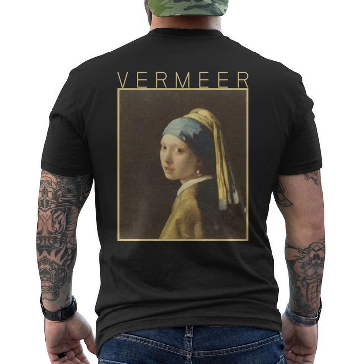 フェルメール 真珠の耳飾りの少女 面白いtシャツ 絵画 アート メンズ 面白い 服 美術 グッズ 油彩画 長袖tシャツ メンズTシャツ バックプリント