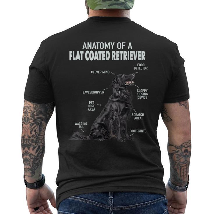 フラットコートレトリバーの解剖学 メンズTシャツ バックプリント
