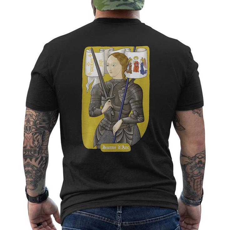 フランスのヒロインの聖ジャンヌ・ダルク メンズTシャツ バックプリント