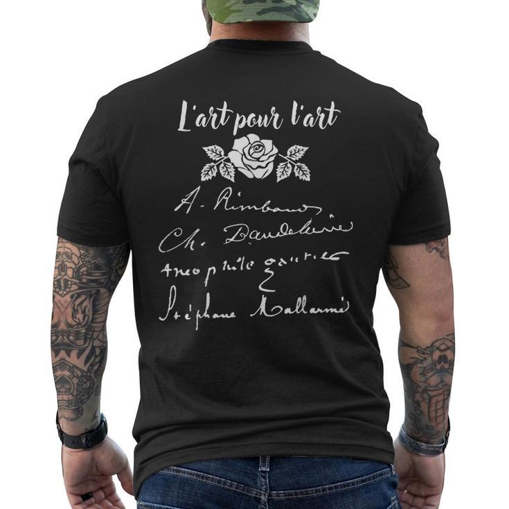 フランスの詩人の署名 リンボー ゴーティエ マラルメ ボードレール メンズTシャツ バックプリント