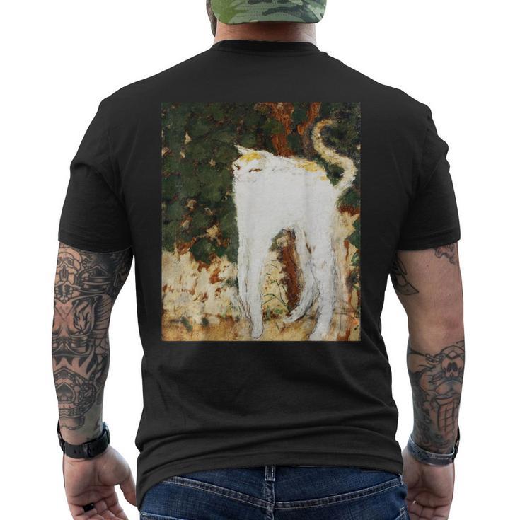 フランス人画家ピエール・ボナールによる猫の絵 メンズTシャツ バックプリント