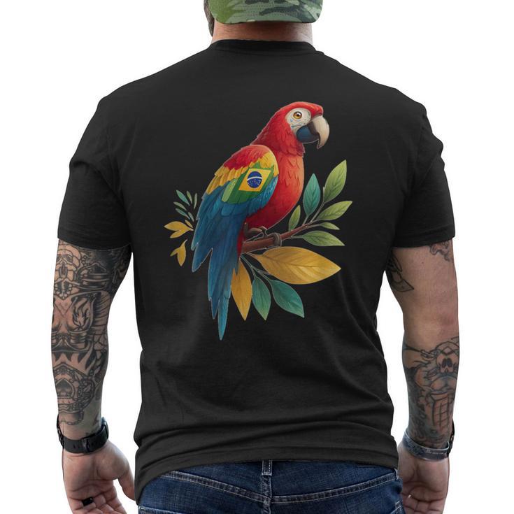 ブラジルの動物愛好家のための素敵なオウムの鳥のコスチューム メンズTシャツ バックプリント