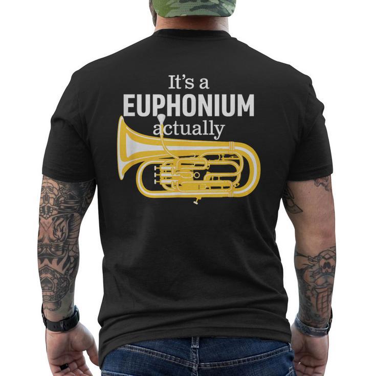 ブラスバンドのユーフォニアム奏者のための面白いユーフォニアムジョーク「 Euphonium Humour 」 メンズTシャツ バックプリント