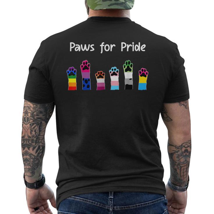 プライド猫好きのための足 Lgbt意識プライド月間 メンズTシャツ バックプリント
