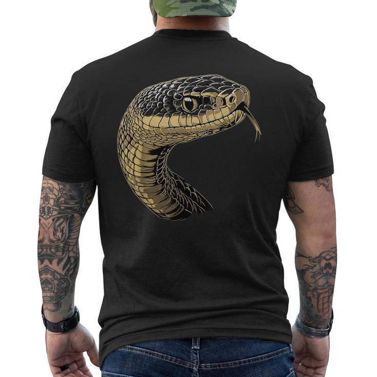 ヘビ パイソン コブラ マンバ ガラガラヘビ かわいいヘビ メンズTシャツ バックプリント