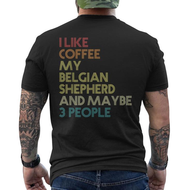 ベルジアンシェパード ベルジアンシェパード ドッグ コーヒー ビンテージ レトロ メンズTシャツ バックプリント