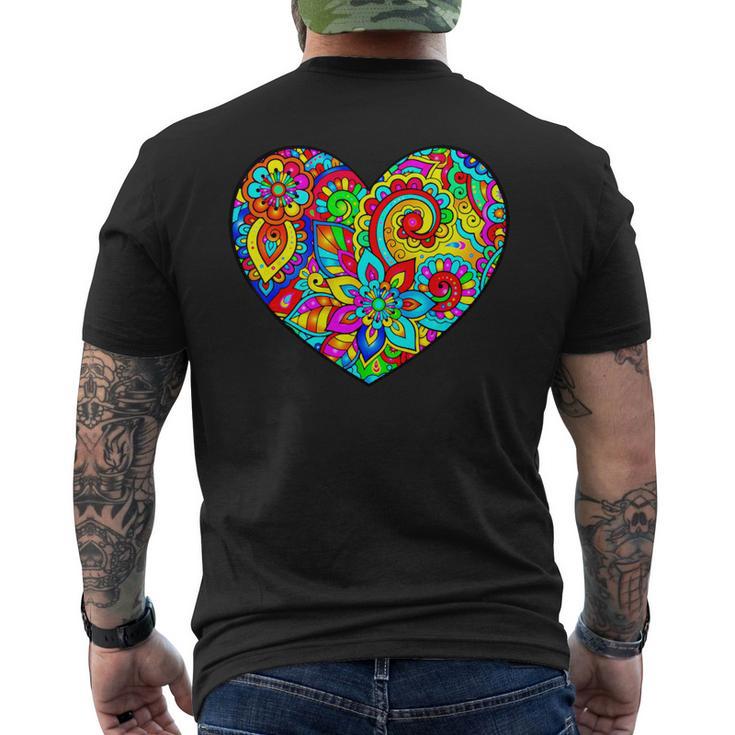 ペイズリーハート メンズTシャツ バックプリント