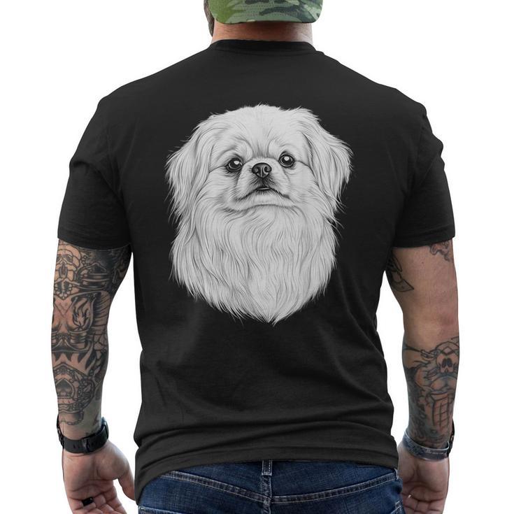 ペキニーズドッググラフィックペットアートペキニーズ。 メンズTシャツ バックプリント