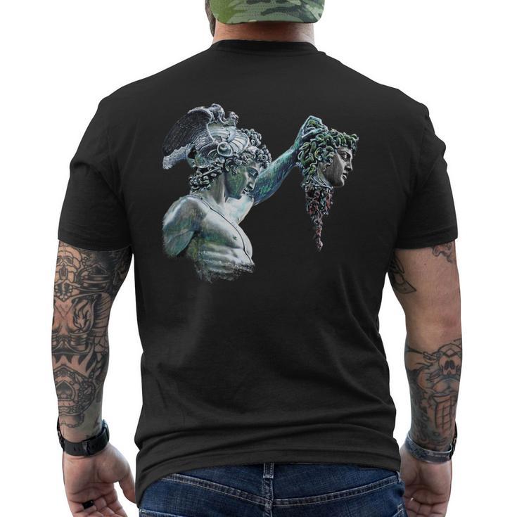 ペルセウスとメデューサ像 メンズTシャツ バックプリント