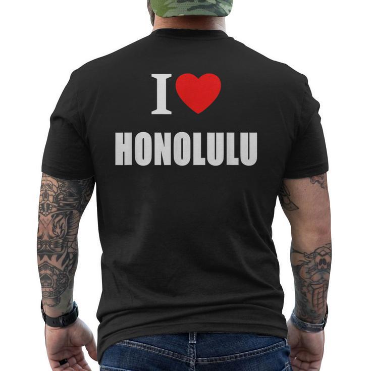 ホノルル お土産 思い出 メンズTシャツ バックプリント