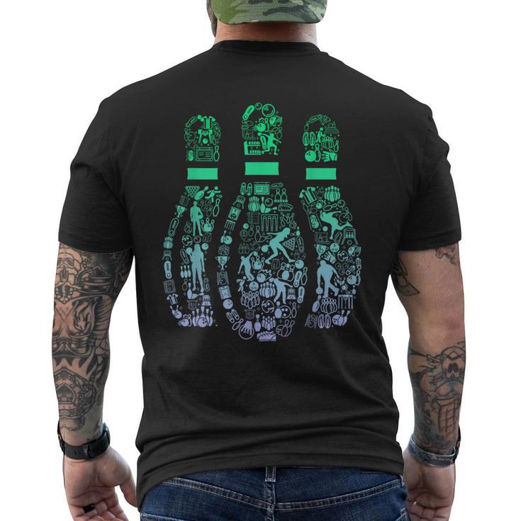 ボウリングピンtシャツ ボウラー用 メンズTシャツ バックプリント