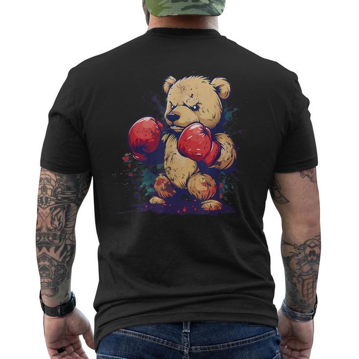 ボクサー 熊 ボクシング グローブ キックボクシング 面白い ボクシング メンズTシャツ バックプリント