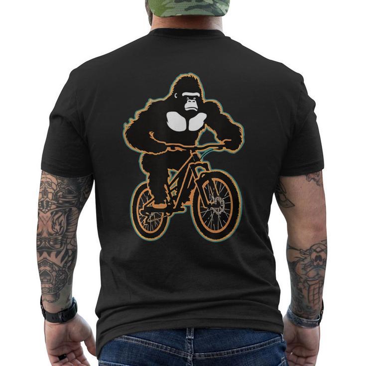 マウンテンバイク ゴリラ ダウンヒル ライダー Mtb メンズTシャツ バックプリント