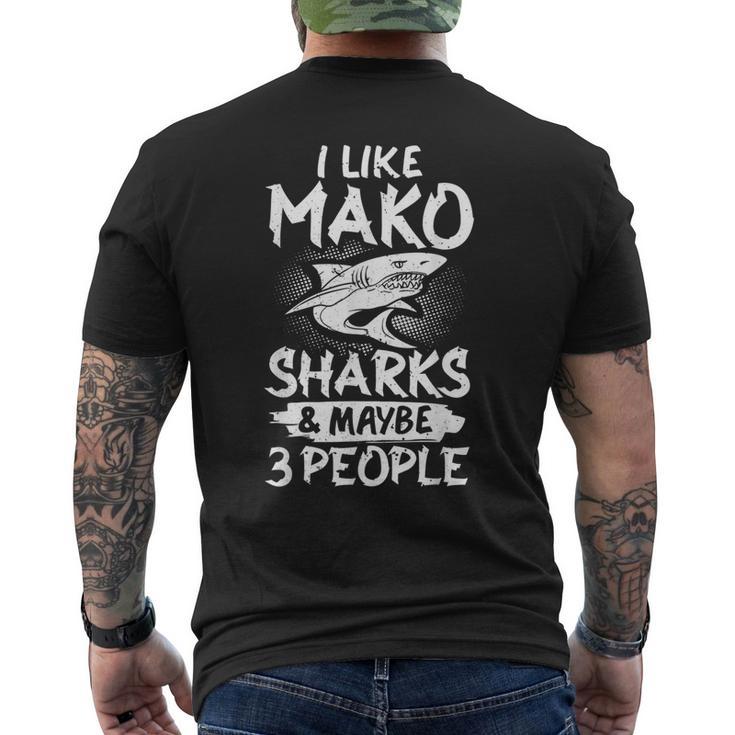マコ サメの歯 おもしろい 海 メンズTシャツ バックプリント