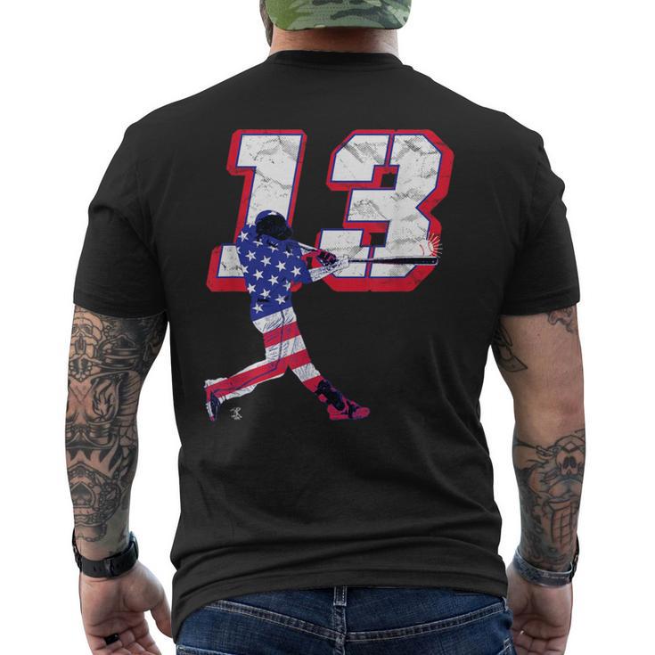 マックスマンシーフラッグのシルエットゲームデー メンズTシャツ バックプリント