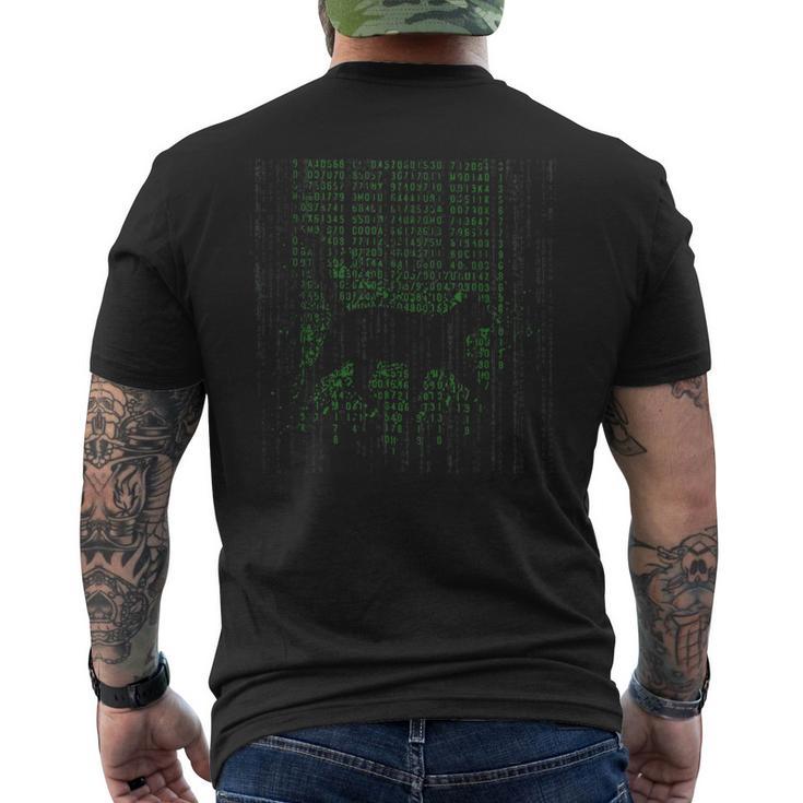 マトリックスキャットアートクール メンズTシャツ バックプリント