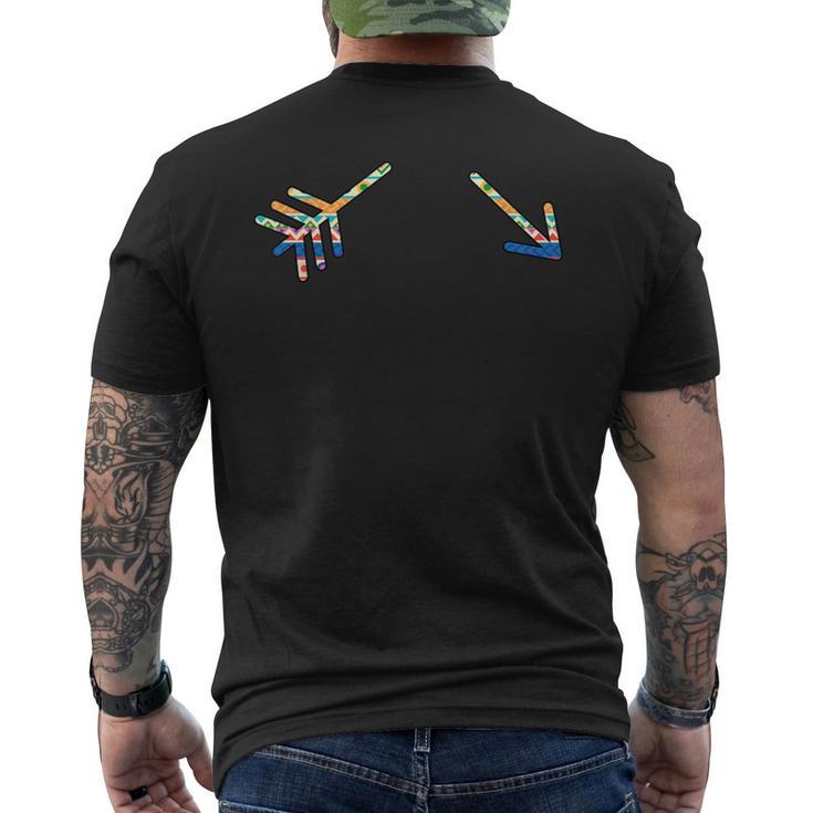 メンズ ミニマリスト インディアン トライバル プリント ネイティブアメリカン 平和の メンズTシャツ バックプリント