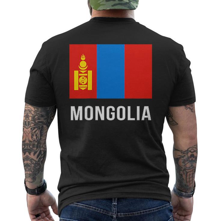 モンゴル モンゴル国旗 メンズTシャツ バックプリント