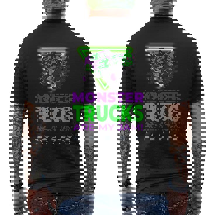 モンスタートラックは私のジャムです メンズTシャツ バックプリント