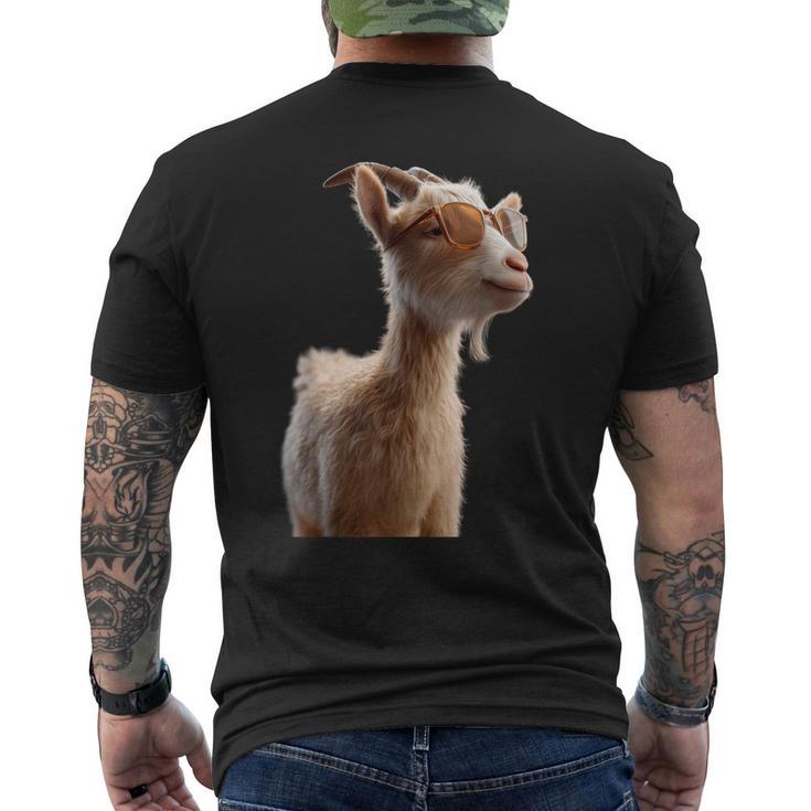 ヤギ 家畜ヤギ 野生ヤギ アイベックス ヤギ 甘味ヤギ メンズTシャツ バックプリント