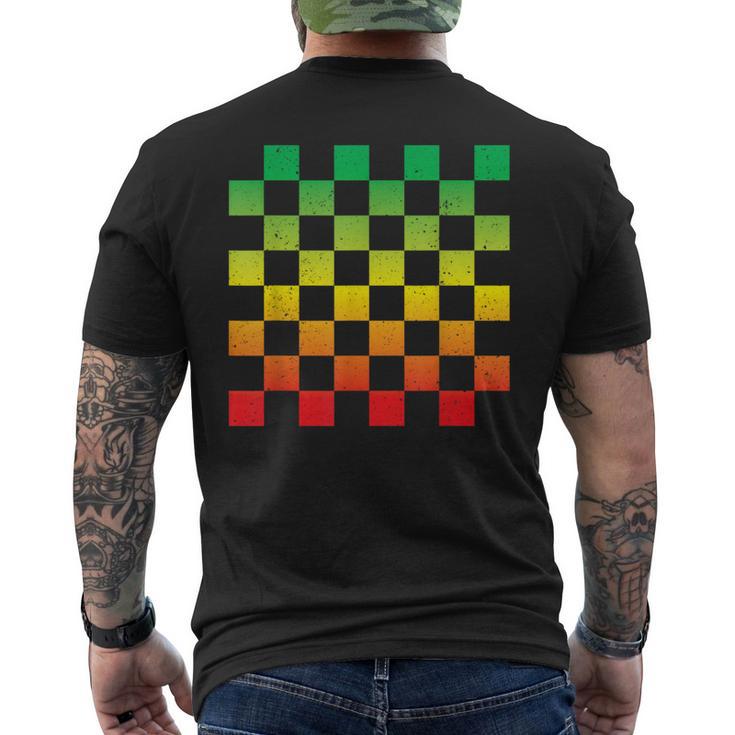ラスタファリtシャツ ヴィンテージ ラスタレゲエ ジャマイカ 市松模様 メンズTシャツ バックプリント