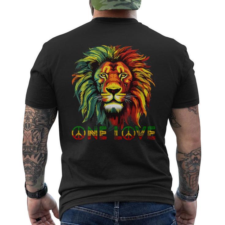 ラスタファリアンルーツ ラスタプライド ラスタファリ ラスタレゲエ ライオン メンズTシャツ バックプリント