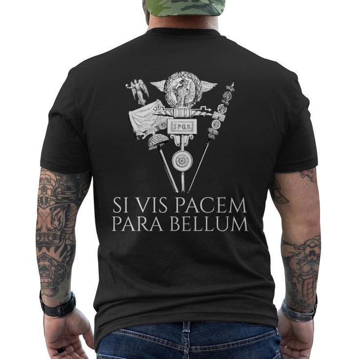 ラテン語の引用句 -Iis Pacem Para Bellum 古代ローマpqr 長袖tシャツ メンズTシャツ バックプリント