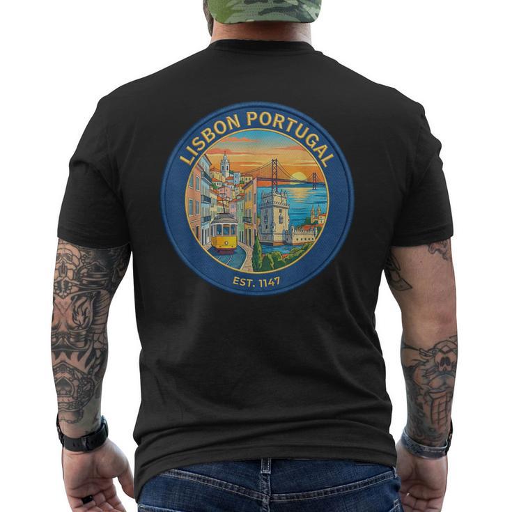 リスボン ポルトガル 旅行 お土産 都市 ランドマーク 観光ギフト メンズTシャツ バックプリント