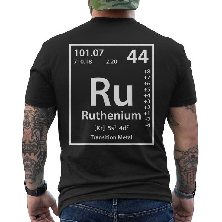 ルテニウム元素白 メンズTシャツ バックプリント
