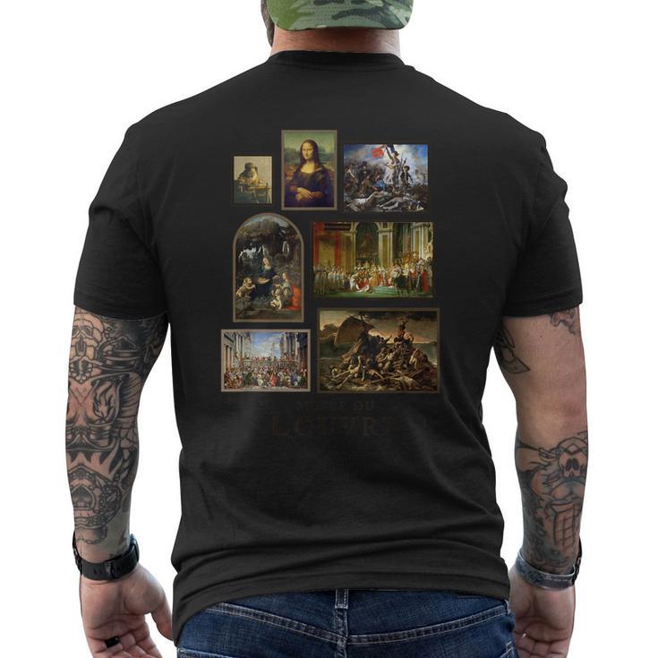 ルーヴル美術館の有名な絵画 パリ フランス メンズTシャツ バックプリント
