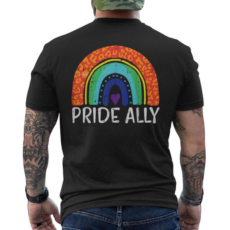 レインボーフラッグ プライド アリー ゲイプライド 月 Lgbtq Ally Lgbt メンズTシャツ バックプリント