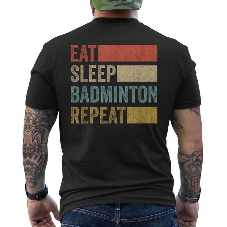 レトロな70年代のバトミントン メンズTシャツ バックプリント