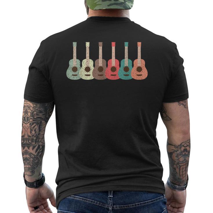 レトロな色のウクレレ ギター デザイン楽器 メンズTシャツ バックプリント