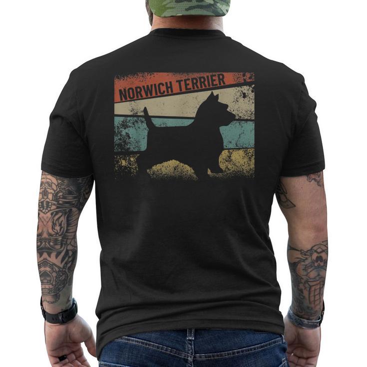 レトロノーリッチテリア ドッグブリードシルエット ノーリッチテリア メンズTシャツ バックプリント