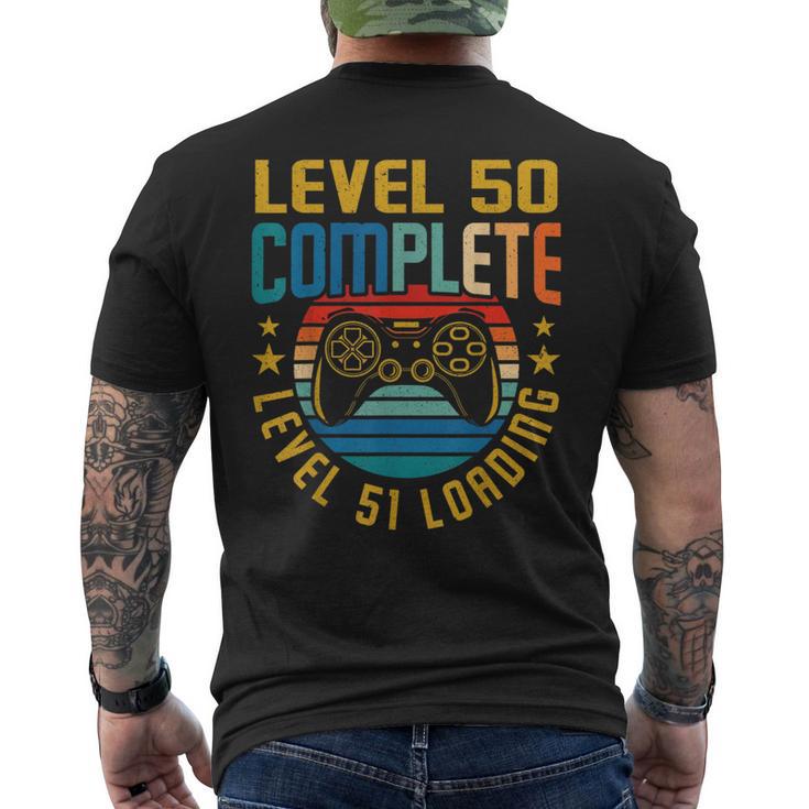 レベル50 コンプリートレベル51 ローディング 50歳の誕生日 ビデオゲーマー メンズTシャツ バックプリント
