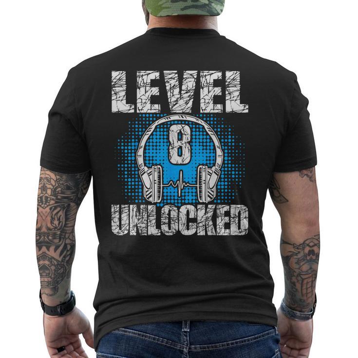 レベル8 アンロック バースデー 8歳 ゲーマー メンズTシャツ バックプリント